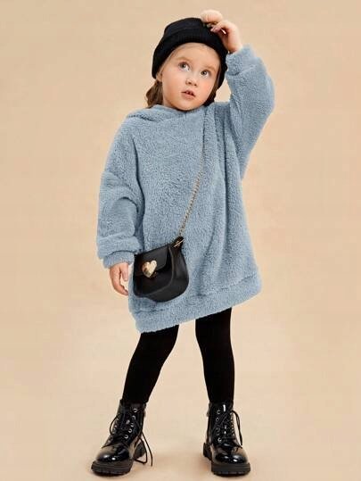 SHEIN BLUZA DZIECIĘCA NIEBIESKA KAPTUR 110-116 ŁMG
