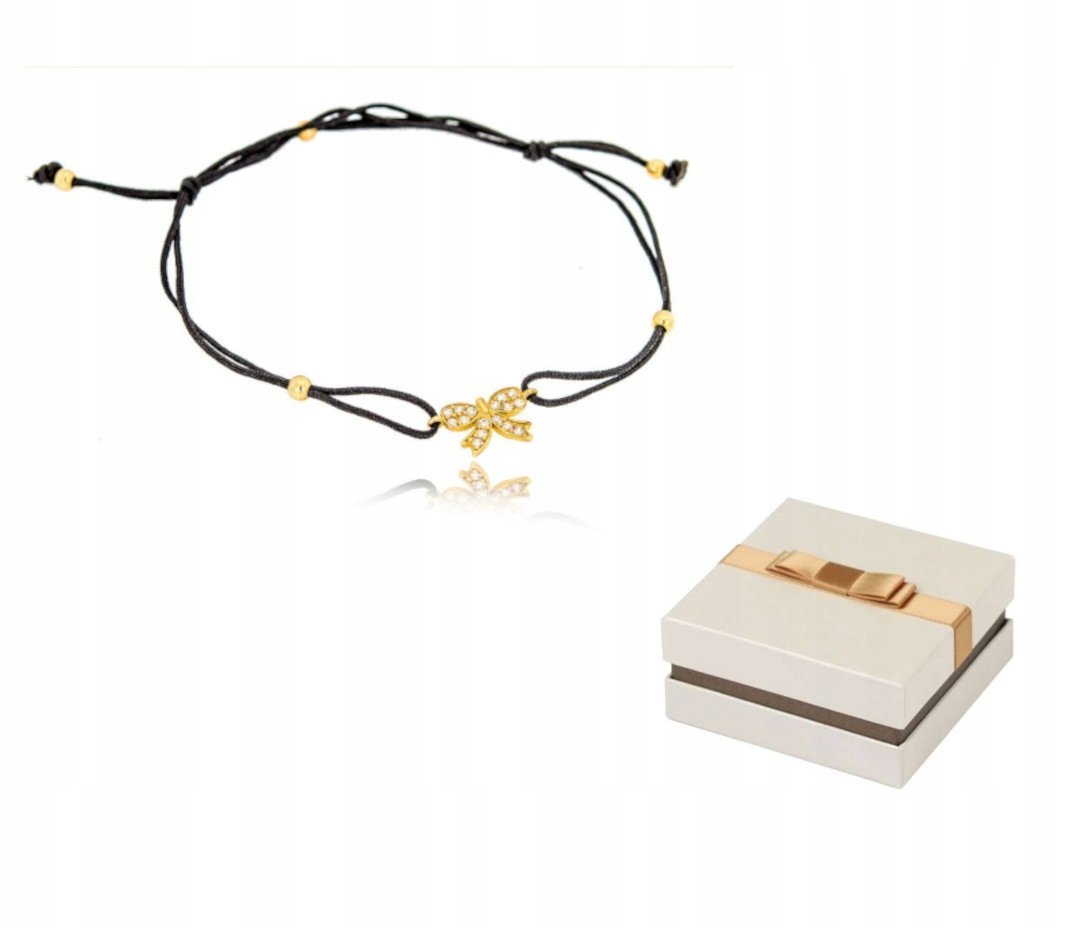 Złota Bransoletka Kokardka BZ129