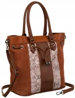 Torebki damskie - Torba damska ze skóry ekologicznej z motywem skóry węża - David Jones - miniaturka - grafika 1