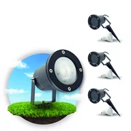 Lampy ogrodowe - ZESTAW  3x Lampa ogrodowa PORTO + 3x żarówka GU10 3W premium CIEPŁOBIAŁA - miniaturka - grafika 1