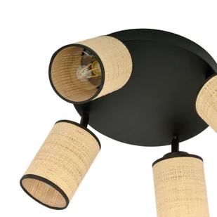 Emibig Yoga Premium lampa sufitowa (spot) 4-punktowa czarna/rattan 1151/4PREM - Lampy sufitowe - miniaturka - grafika 5