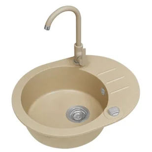 Alveus Roll 40 S 1214055KT kol 55 Beżowy + bateria Tonia - Zlewozmywaki - miniaturka - grafika 1