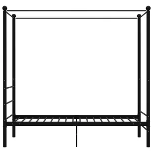 vidaXL Lumarko Rama łóżka z baldachimem, czarna, metalowa, 90 x 200 cm! 325051 - Łóżka - miniaturka - grafika 9