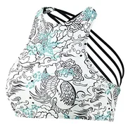 Koszulki i topy damskie - Beco Beco Damski top damski Beco sportowy z wysokim dekoltem, ze skrzyżowanymi ramiączkami, wyjmowanymi wkładkami, bikini B Cup wielokolorowa biały/kośćrowy 40 36170 - miniaturka - grafika 1