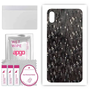 Folia naklejka skórka strukturalna na TYŁ do Apple iPhone XS Max -  Carbon Pixel Czarny - apgo SKINS - Szkła hartowane na telefon - miniaturka - grafika 1