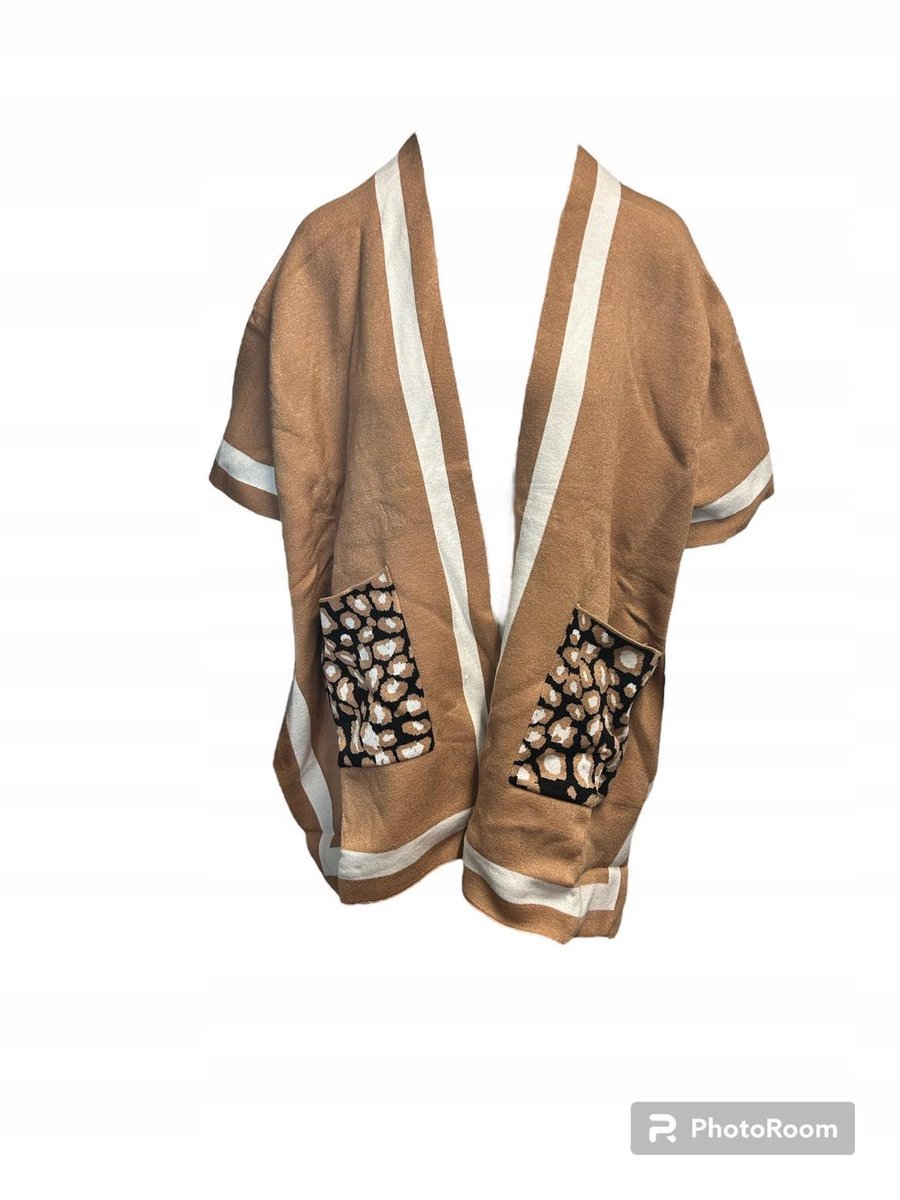 Karmelowy Kardigan Damski Rozmiar Uniwersalny *Made In Italy*