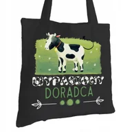 Torby i wózki na zakupy - Torba Bawełniana dla Doradcy Czarna Na Prezent ekologiczna Trwały Nadruk - miniaturka - grafika 1