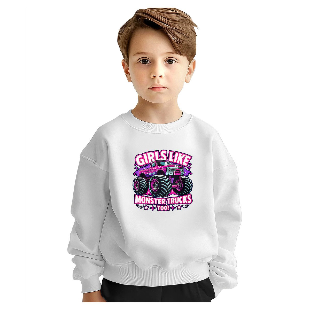 BLUZA DZIECIĘCA MONSTER TRUCK GIRLS 104 DLA CHŁOPCA DZIEWCZYNKI