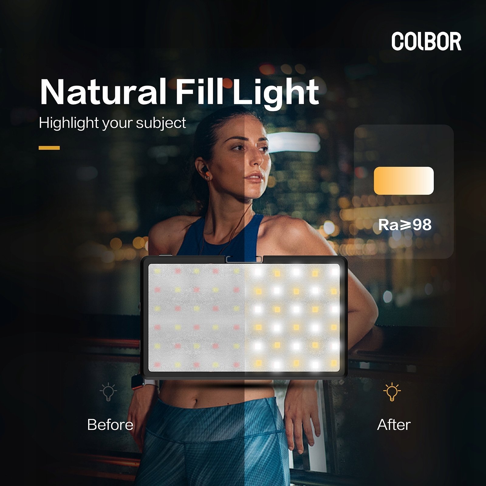 Lampa studyjna Savio COLBOR PL8B Led Pocket Panel 2500-9000K