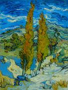 Plakaty - Plakat, Vincent Van Gogh, The Poplars at Saint-Rémy, 30x40 cm - miniaturka - grafika 1