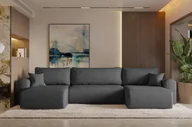 Narożniki - Sofa w kształcie U CAPRI narożnik tkanina Neve ciemnoszary - miniaturka - grafika 1