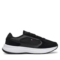 Sneakersy damskie - Sneakersy Tommy Hilfiger Sporty Runner FW0FW08644 Czarny - miniaturka - grafika 1
