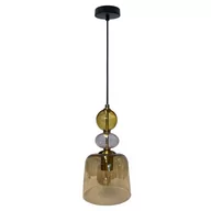 Lampy sufitowe - Tropea lampa wisząca 1xE27 czarna/bursztyn LP-2004/1P S AM - miniaturka - grafika 1