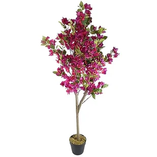 Leaf Design UK Realistyczne sztuczne drzewo kwiatowe, 150 cm bugenwilla - Sztuczne drzewka - miniaturka - grafika 1
