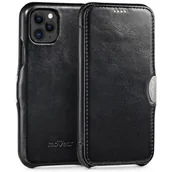 Etui i futerały do telefonów - moVear flipSide C - Skórzane etui do Apple iPhone 11 Pro (5.8") | Klasyczny pokrowiec z klapką, Skóra naturalna vintage (Czarny) - miniaturka - grafika 1