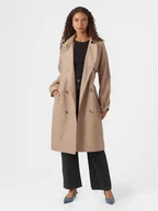 Płaszcze damskie - Vero Moda Trencz Doreen 10301287 Beżowy Regular Fit - miniaturka - grafika 1
