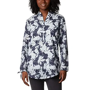 Columbia Damska koszulka turystyczna Camp Henry II Tunic, z motywem nocnym Lakeshore Floral, rozmiar XS - Koszulki i topy damskie - miniaturka - grafika 1