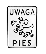 Akcesoria BHP - Tabliczka 15*20CM UWAGA PIES - miniaturka - grafika 1
