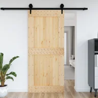 Drzwi wewnętrzne - Drzwi, 100x210 cm, lite drewno sosnowe 8720845854737 - miniaturka - grafika 1