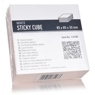 Kostka Biurowa Klejona Biała Notes Karteczki 85x85x30mm - Etykiety samoprzylepne i bloki etykiet - miniaturka - grafika 1