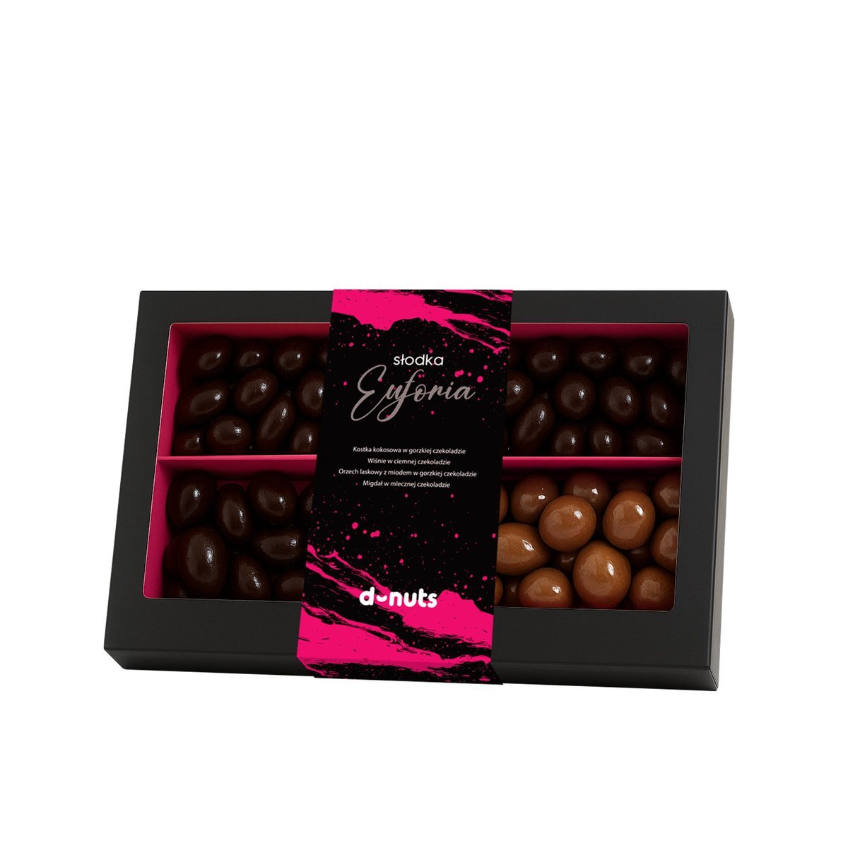 d-nuts Box Słodka Euforia 400G zestaw orzechów w czekoladzie na PREZENT