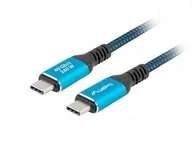 Kable USB - KABEL USB-C M/M USB4 0.5M 240W 8K 60HZ CZARNO-NIEBIESKI LANBERG - miniaturka - grafika 1