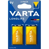 Baterie i akcesoria - Varta Bateria Longlife 9V 2sztuki - miniaturka - grafika 1