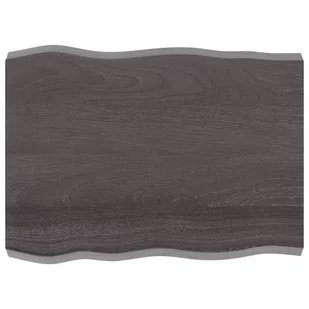 vidaXL Blat stołu, ciemnoszary, 80x60x6 cm, dąb z naturalną krawędzią - Meble modułowe i akcesoria - miniaturka - grafika 1