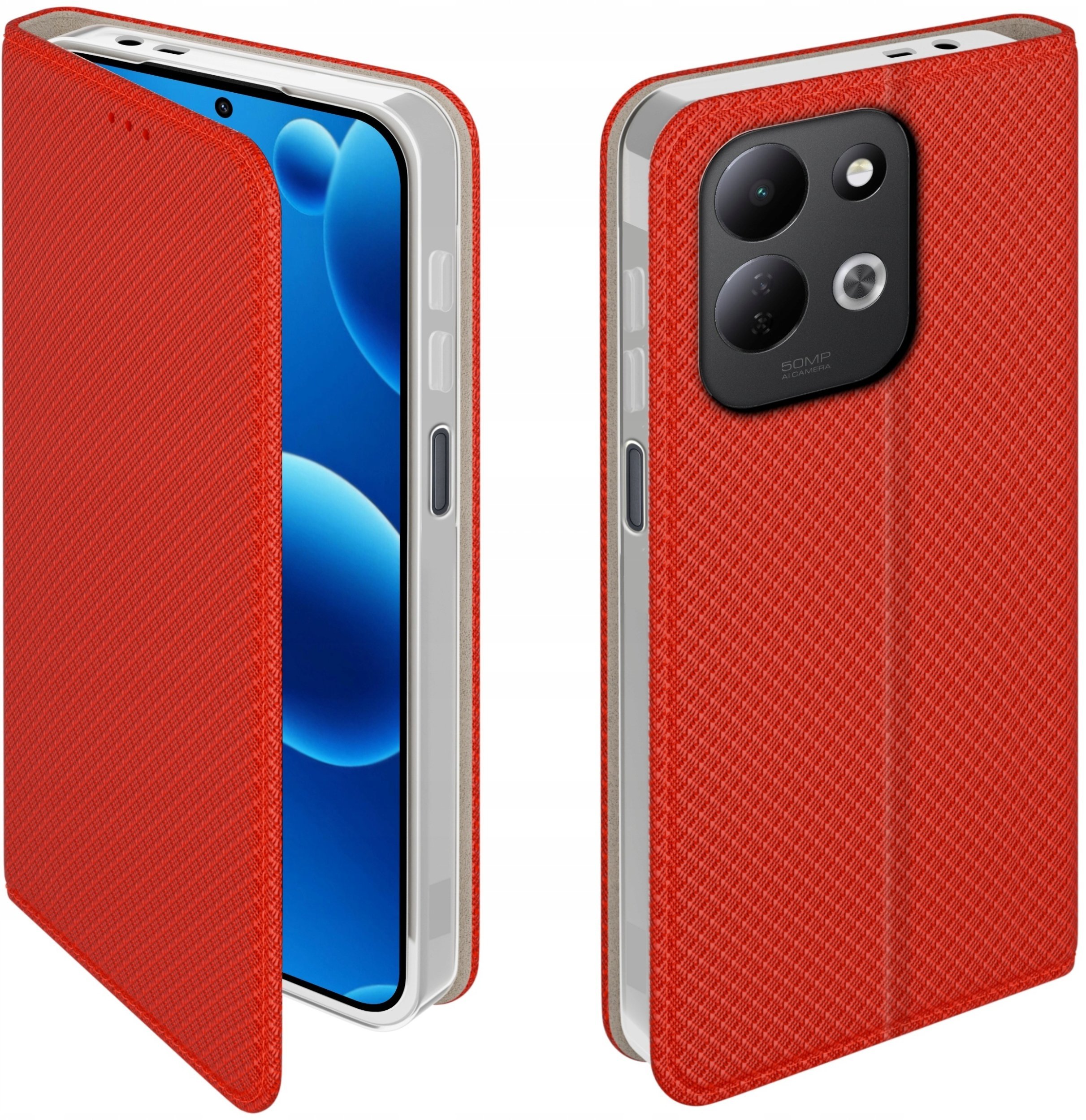krainaGSM Etui Z Klapką Do Xiaomi Redmi 17 4G 5G Zamykane Czerwone Futerał