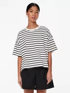 Koszulki i topy damskie - Pieces Koszulka w kolorze biało-czarnym - miniaturka - grafika 1