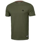Koszulki sportowe męskie - Pit Bull T-Shirt Koszulka Slim Fit Small Logo Olive - miniaturka - grafika 1