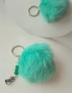 Breloki - Brelok Futro Miętowy Pompon Żaba Do Kluczy Do Auta - miniaturka - grafika 1