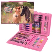 Przybory szkolne - Derform Zestaw artystyczny, plastyczny w walizce -Źrebięta Konie - miniaturka - grafika 1