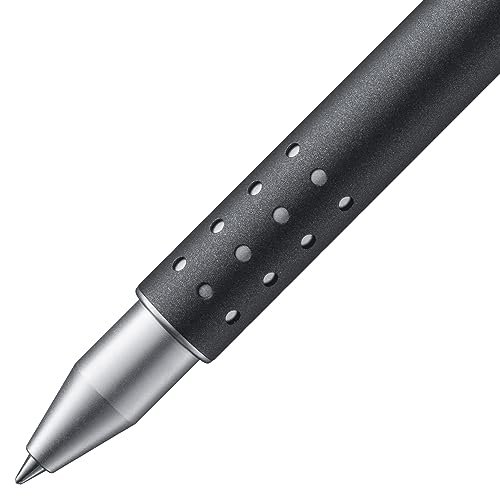 LAMY Swift pióro kulkowe 335 ze stali nierdzewnej w matowym wykończeniu lakierem - bez zatyczki z chowanym klipsem - w zestawie wkład do długopisu Lamy M 66 B niebieskie