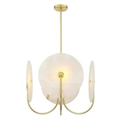 Lampy sufitowe - Wisząca lampa Modena P04814BR Cosmolight talerze mosiądz białe - miniaturka - grafika 1