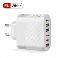 Ładowarki do telefonów - Ładowarka 65W 3xUSB Typu C i 3xUSB Typu A QC3.0 BIAŁA - miniaturka - grafika 1