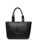 Torebki damskie - Calvin Klein Torebka Bold Ck Medium Tote LV04F3218G Czarny - miniaturka - grafika 1
