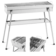 Piece, kotły  i płyty grzejne gastronomiczne - Grill węglowy - z półką i składanym rusztem - 75 x 25 cm - stal nierdzewna / stal ocynkowana - Royal Catering RCEK-1020 - miniaturka - grafika 1