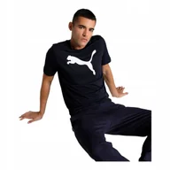 Koszulki męskie - Puma Koszulka Męska T-shirt Ess Poly Tee Granatowa R.xl - miniaturka - grafika 1