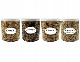 POJEMNIK PLASTIKOWY SŁOIK BIAŁA ZAKRĘTKA 1L 4 SZTUKI + ETYKIETY - Pojemniki kuchenne - miniaturka - grafika 1