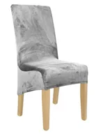 Pokrowce na meble - Pokrowiec Na Krzesło Xl Jasny Szary Welur Elastyczny [21Dw] - miniaturka - grafika 1