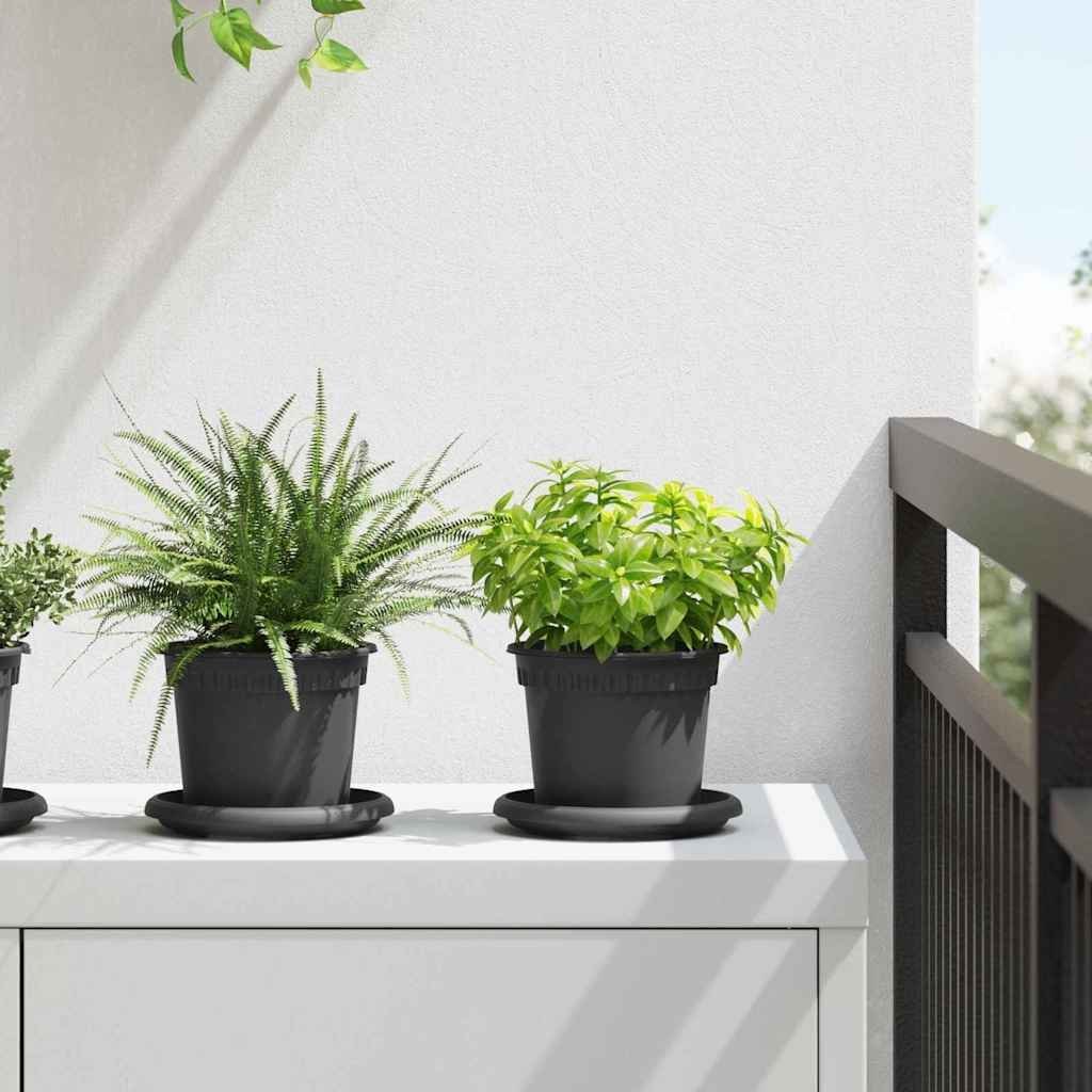 vidaXL Doniczki 6 pcs Czarny 12,5 x 10 cm Z tworzywa sztucznego