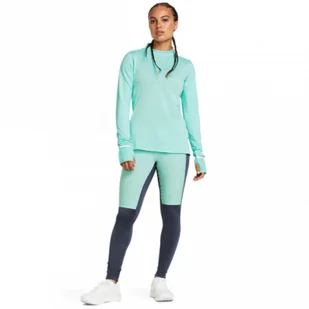 Damskie legginsy do biegania Under Armour UA Qualifier Cold Tight - miętowe - Legginsy - miniaturka - grafika 1