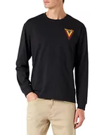 Koszulki męskie - Wrangler Koszulka męska z logo Chest, czarny, XS - miniaturka - grafika 1