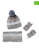 Czapeczki dla niemowląt - vertbaudet 3-częściowy zestaw w kolorze szarym - miniaturka - grafika 1