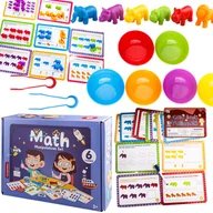 Zabawki interaktywne dla dzieci - Zestaw Edukacyjny Nauka Liczenia Figurki Montessori Karty Gra Zręcznościowa - miniaturka - grafika 1
