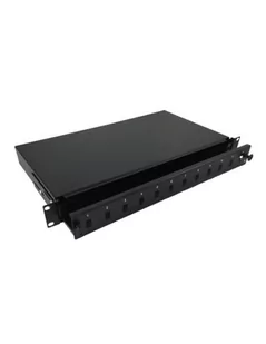 Przełącznica światłowodowa 12xSC simplex / 12xLC duplex 19&quot; 1U z płytą czołową oraz akcesoriami montażowymi (dławiki, opaski), w - Kable światłowodowe - miniaturka - grafika 1