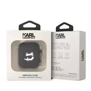Etui ochronne na słuchawki Karl Lagerfeld KLA2RUNCHK do Apple AirPods 1/2 cover czarny/black Silicone Choupette Head 3D - Akcesoria do słuchawek - miniaturka - grafika 3