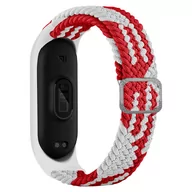 Akcesoria do smartwatchy - Pasek Opaska z klamrą do Xiaomi Mi Band 3/4/5/6 "Czerwono-biały" - miniaturka - grafika 1