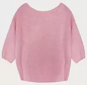 Swetry damskie - Luźny sweter z kokardą na plecach blady róż (759ART) - MADE IN ITALY - miniaturka - grafika 1